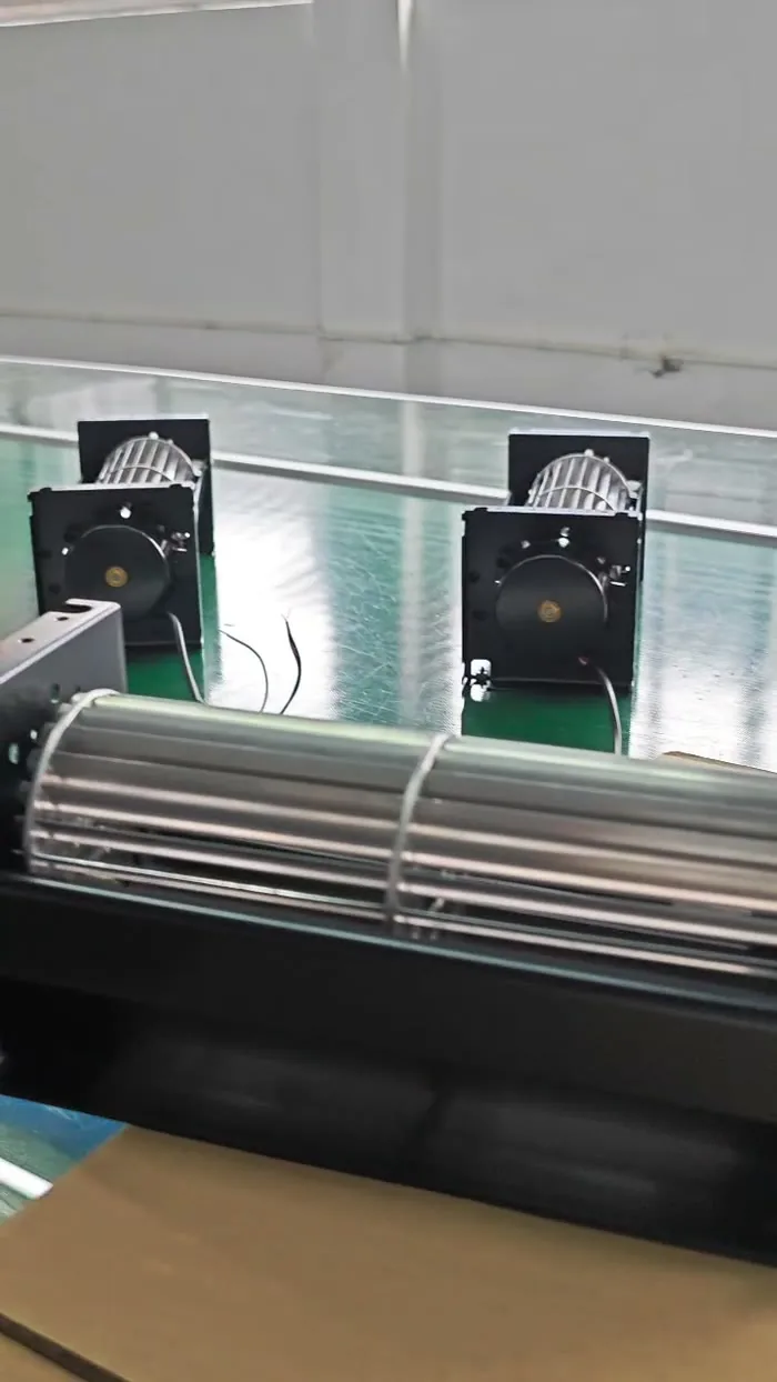 Finished fans being packed into export cartons at the end of the line